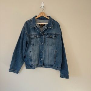 Vintage Harley Davidson studded denim jacket